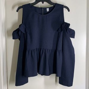 BP medium open shoulder navy blue shirt